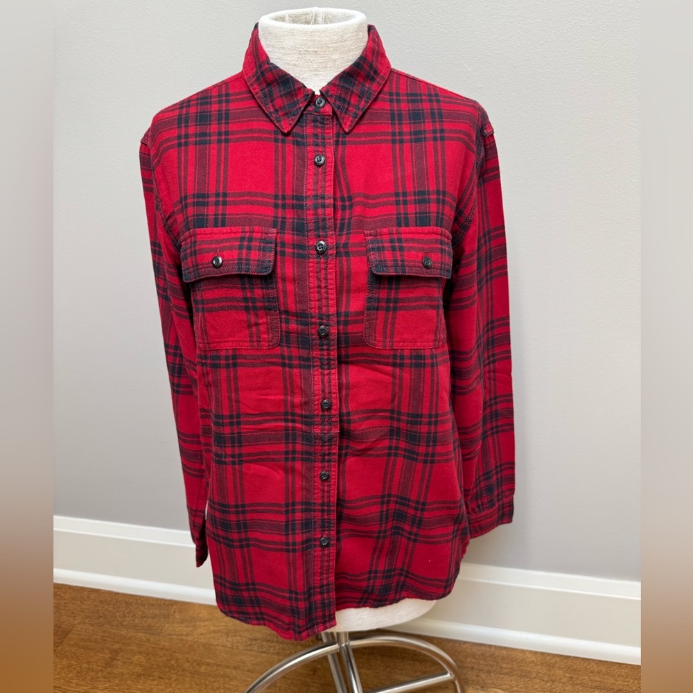 Treasure & Bond Red and Black Plaid Button Down Shirt